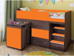 Кровать-чердак Малыш 1800 анкор тёмный-оранж