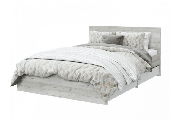 Кровать с ящиками Лори 1400 дуб серый