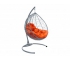 Подвесное кресло Кокон Капля ротанг каркас серый-подушка оранжевая