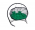 Подвесной диван Кокон Лежебока каркас чёрный-подушка зелёная
