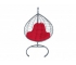 Подвесное кресло Кокон XL ротанг каркас серый-подушка красная