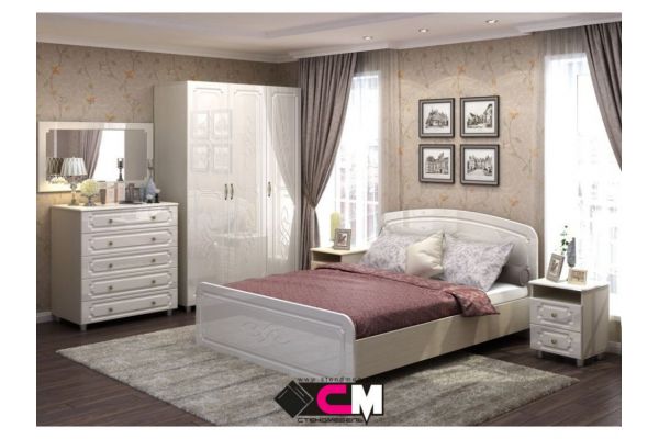 Спальня Виктория МДФ с большим комодом