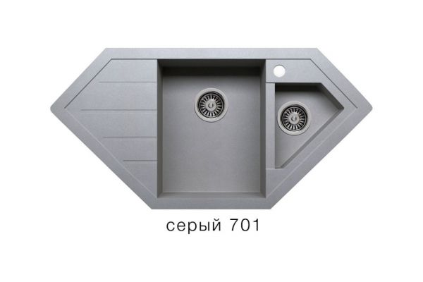 Кухонная мойка Tolero R-114 Серый 701