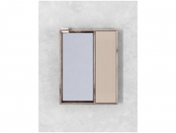 Шкаф-зеркало Рица 80 со светильником правый cерый/керамика