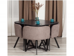 Комплект стол, 4 стула QUADRON (mod. PT14) Mocha/черный