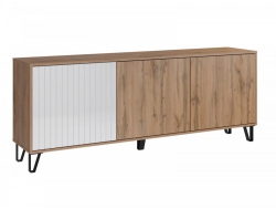 Тумба ТВ МС Ливерпуль Дуб Вотан/Белый Глянец