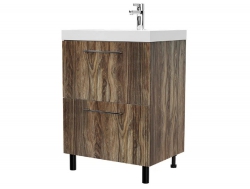 Тумба Альба 60 Миндаль напольная 2 ящика Слим 60 дерево