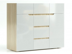 Комод 1200 Трио Белый глянец