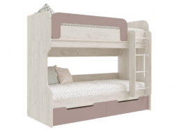 Кровать-чердак Юниор-4 Шарли Pink/Дуб Крафт Белый