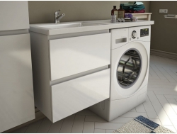 Тумба с раковиной Dallas Luxe 1200 навесная 2 ящика левая