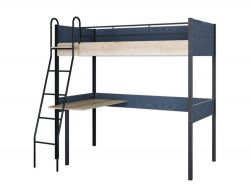 Кровать чердак с рабочей поверхностью Дельта Лофт 20.02.01 черный-ирландский дуб