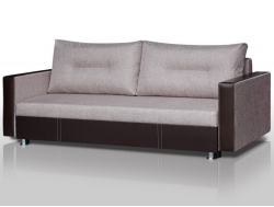 Диван Комфорт с прямыми подлокотниками ткань кемел/кожзам