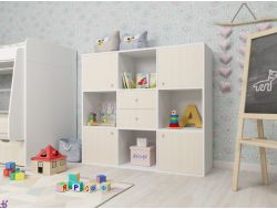 Стеллаж Джери белый-дуб