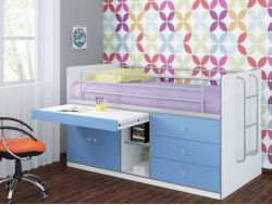 Кровать Дюймовочка 6 голубой