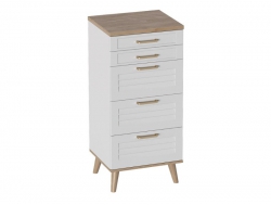 Комод 5 ящиков Гавана Белый матовый