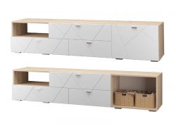 Тумба под ТВ с 3 ящиками и 1 дверкой Скайлайн белый