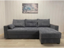 Диван Комфорт-3 НПБ+МДФ Тик-Так велюр Sensey steel grey