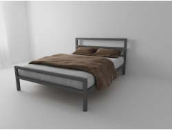 Металлическая кровать Комфорт 900*2000 мм серая