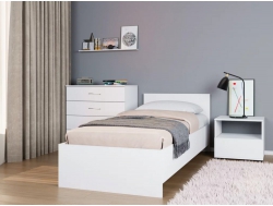 Кровать Монблан 90х200 см Белый Шагрень