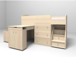 Кровать-чердак Малыш 1800 Дуб молочный