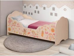 Кровать детская с бортом Малышка №4 дуб млечный