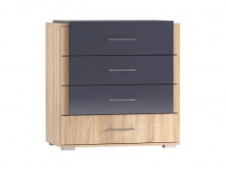 Комод Бьянка Дуб Сонома/Графит Глянец