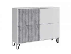 Комод Ливерпуль Белый/Бетон Светлый