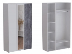 Шкаф 3-х створчатый МС Ливерпуль Белый/Бетон Темный