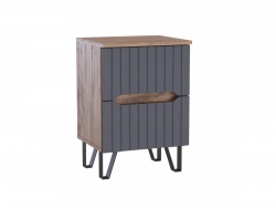 Тумба прикроватная МС Ливерпуль Дуб Вотан/Графит Софт