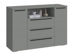 Комод 3 ящика 2 створки МС Люмьер Шиншилла Серая