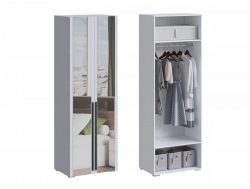 Шкаф 2-створчатый с зеркалом МС Люмьер Белый