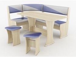 Кухонный уголок Ника-2 серо-синий техно