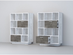 Комод Эго К-1 2 ящика бетон светлый/камень темный цоколь