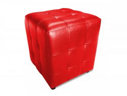 Пуф красный кожзам Red