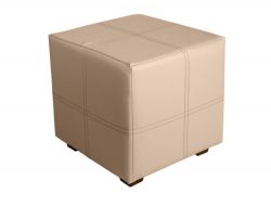 Пуф кожаный квадратный Марио бежевый