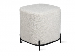 Пуф Ника Текстиль BRAVO snow (белый букле)