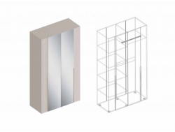 Шкаф Тефия 4-створки с зеркалом
