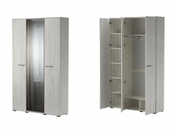 Шкаф Италия ШК-1300 трехдверный дуб крафт белый