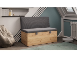 Скамья прямая «Мальта» - 0009.175.000 Дуб Крафт золотой, Микровелюр Linea Grande 66/Connect 66 (серо-коричневый)