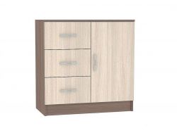 Комод 3 ящика 1 створка КМ 553-М Басса ясень