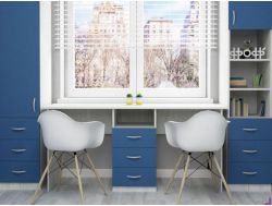 Стол 2-х местный Ярофф голубой