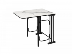 Стол тумба TC-1 черный каркас Мрамор белый