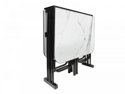 Стол тумба TC-2 черный каркас Мрамор белый