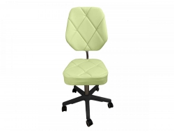 Стул мастера Грэй на черном пластмассовом каркасе зеленый