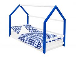 Детская кровать-домик Монтессори Svogen сине-белый