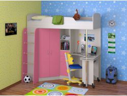 Кровать Теремок 1 Розовый