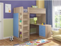 Кровать Теремок 3 Сонома-Голубой