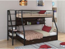 Двухъярусная кровать Толедо 1 ПЯ черный-венге