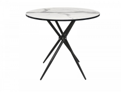 Стол Нераздвижной Уют 900 мм Мрамор белый/опоры черные