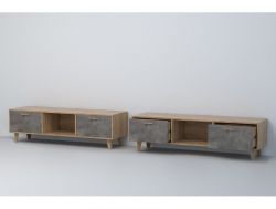 ТВ тумба Эго Т-3 камень темный на ножках